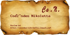 Csöndes Nikoletta névjegykártya
