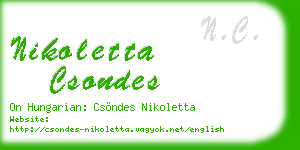 nikoletta csondes business card